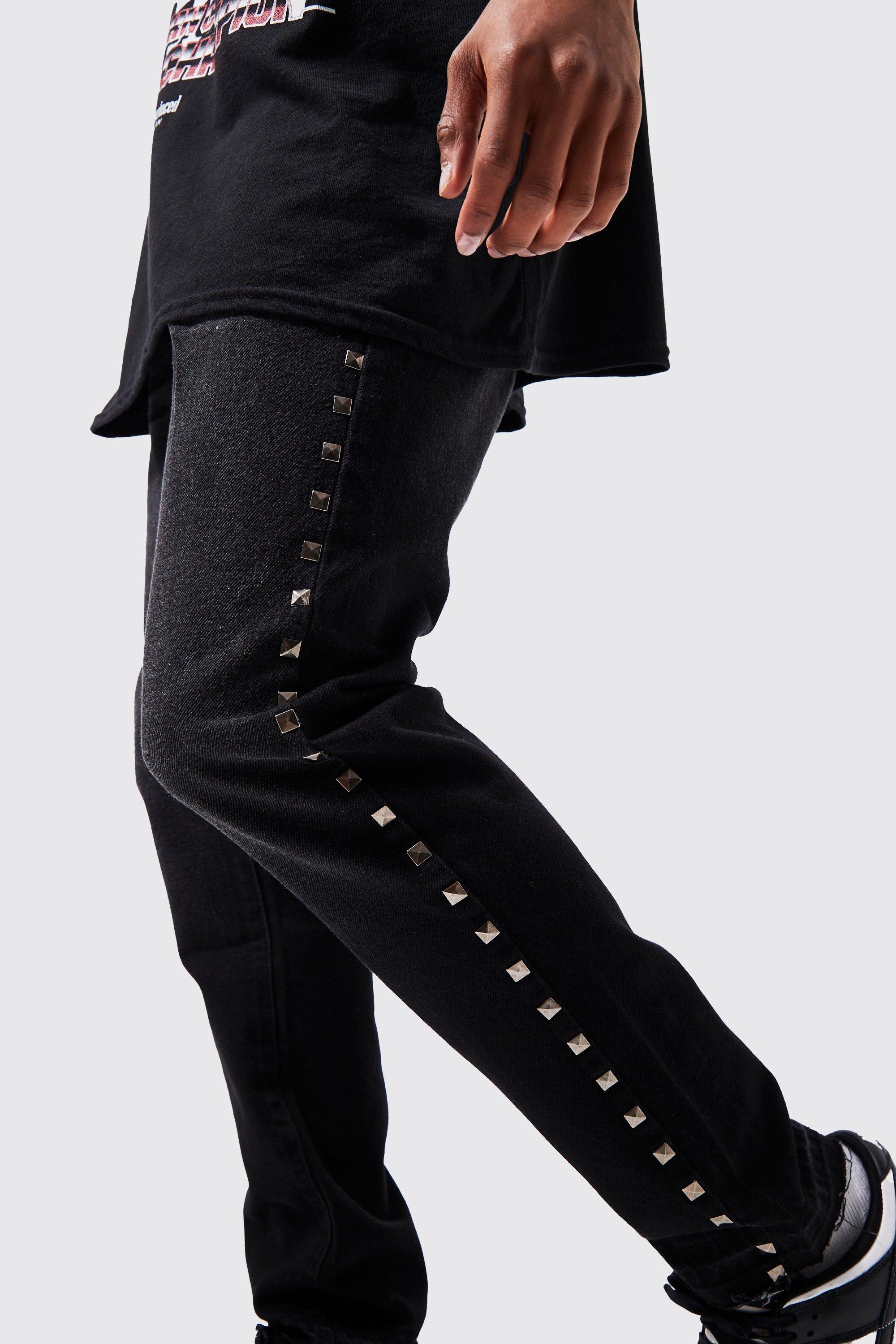 Black 2024 studded jeans